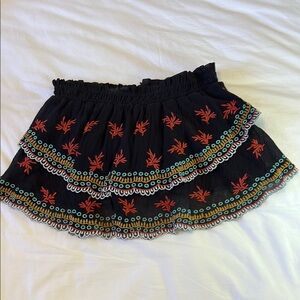 Embroidered Free People Black Tube Top